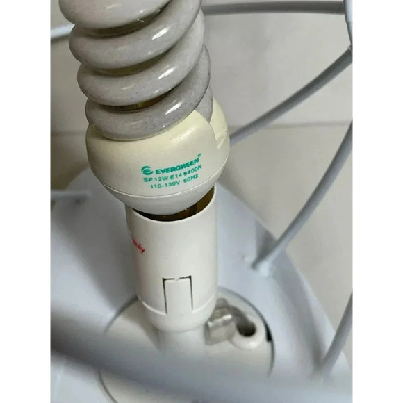 Two Italian AXO Fan Caged Light Fixture Desktop Tabletop Electric Bulb White - Picture 4 of 10